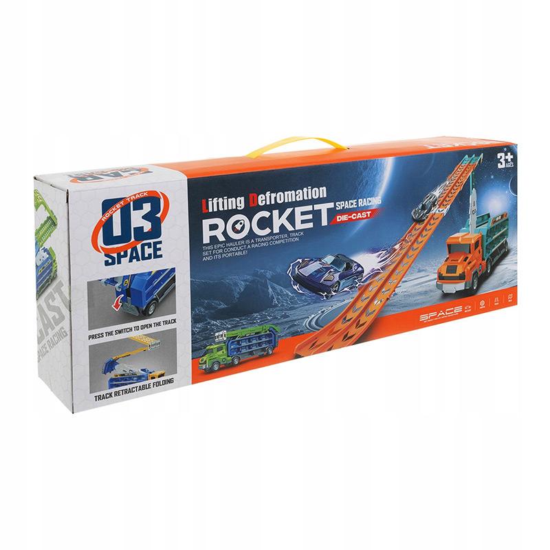 Ťahač TIR so sklznou dráhou a parkovaním + 6 autíčok