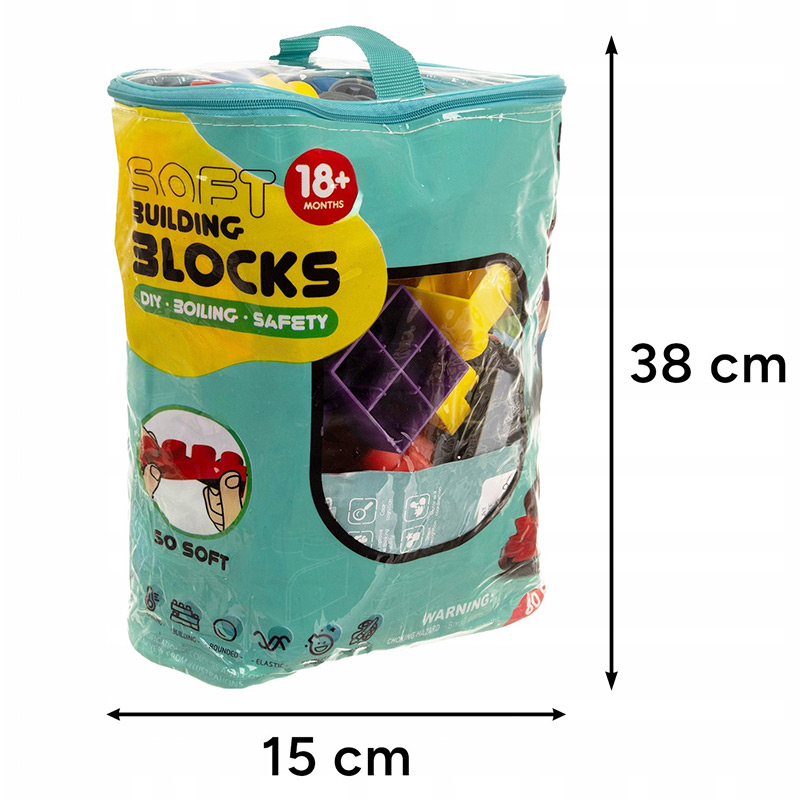 Gumové senzorické kocky pre najmenšie deti - Kreatívna 80 dielna sada