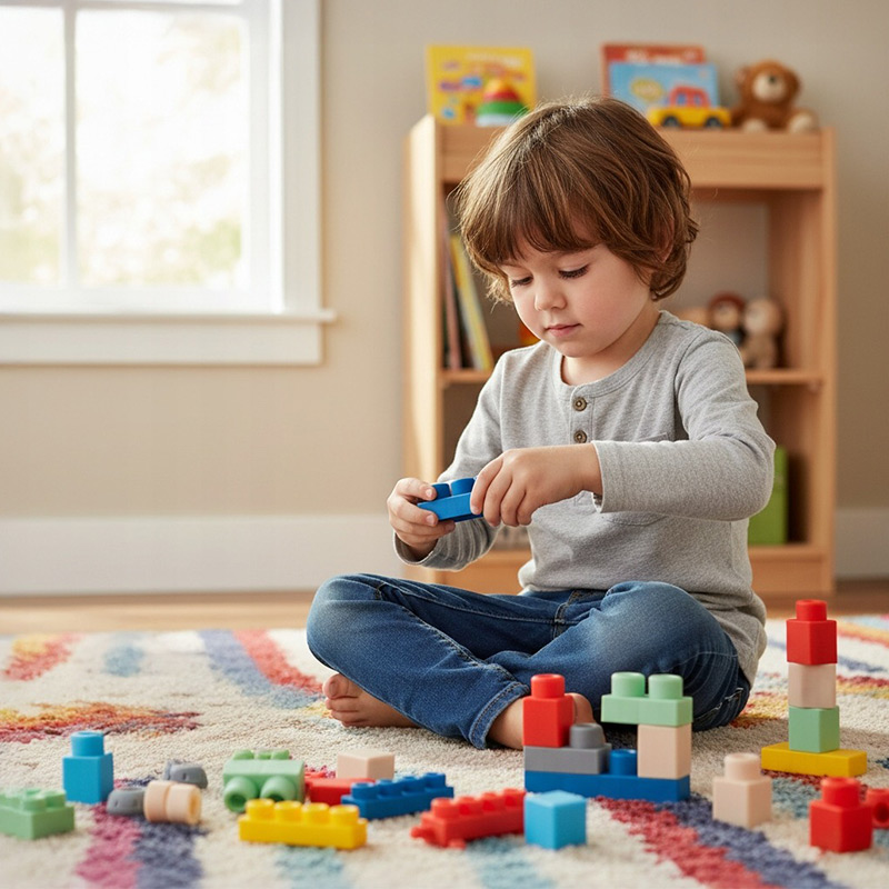 Gumové senzorické kocky pre najmenšie deti - Kreatívna 80 dielna sada