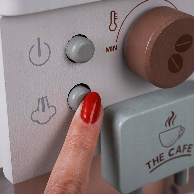 Drevený kávovar pre deti s príslušenstvom