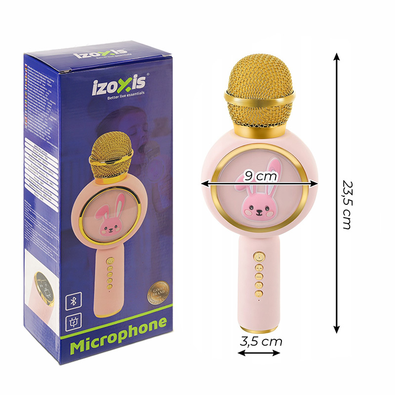 Bluetooth karaoke mikrofón s reproduktorom - Zajačik (rôzne farby)