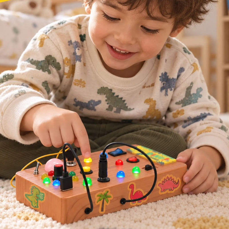 Senzorická manipulačná doska s prepínačmi a LED svetlami - Image 2